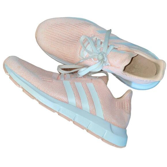 Adidas Swift Three Stripes Running Shoes Barbie Pink with White Sole sz 6.5 - Picture 1 of 9